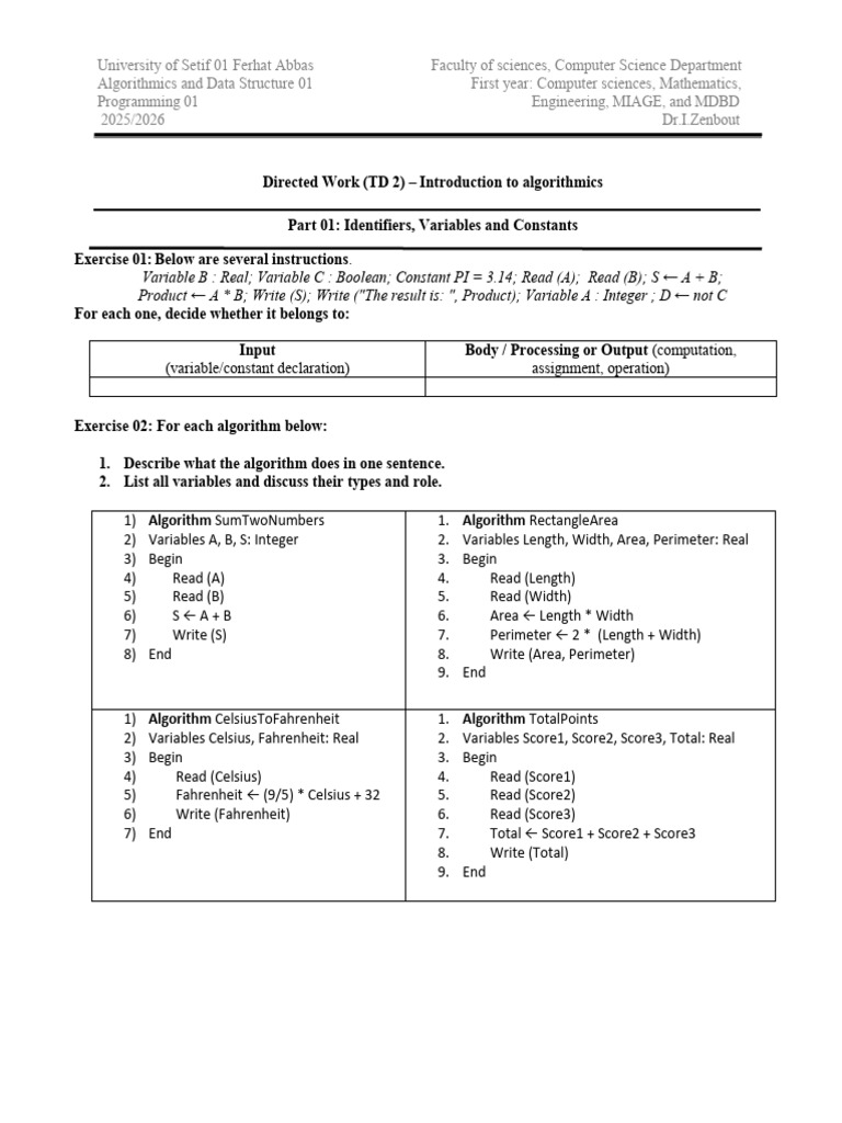 DW2 Identifiers Part01 | PDF | Mathematics | Computer Programming