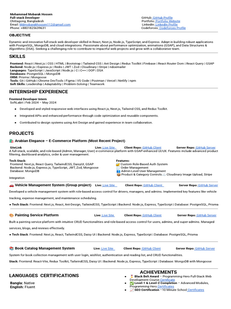 Full-Stack Developer Portfolio | PDF | Computing | Software Engineering