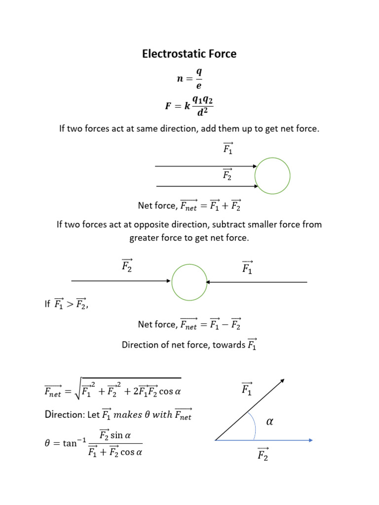 Electrostatic Force | PDF | Force | Electron