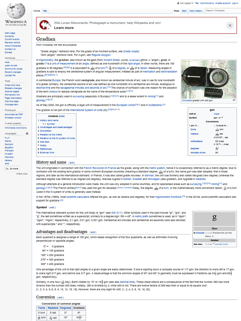 Understanding Gradians and Their Uses | PDF | Units Of Measurement | Angle