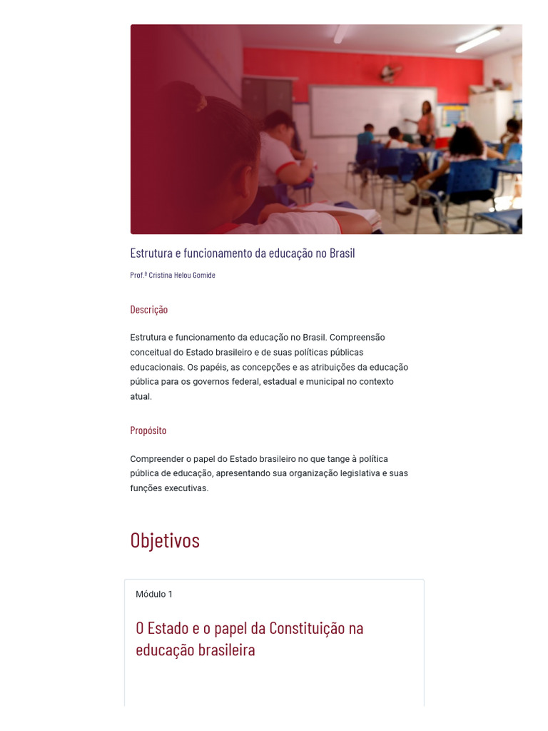 Educação no Brasil: Estrutura e Políticas | PDF | Estado | Brasil