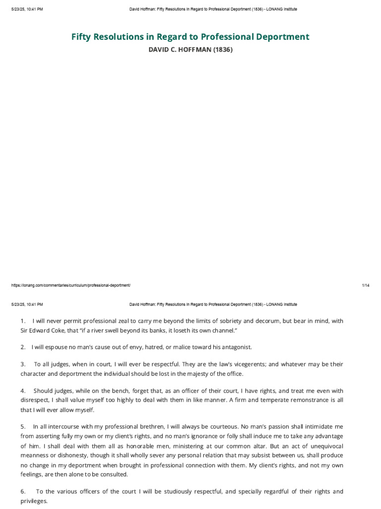 Professional Conduct Resolutions for Lawyers | PDF | Lawsuit | Testimony