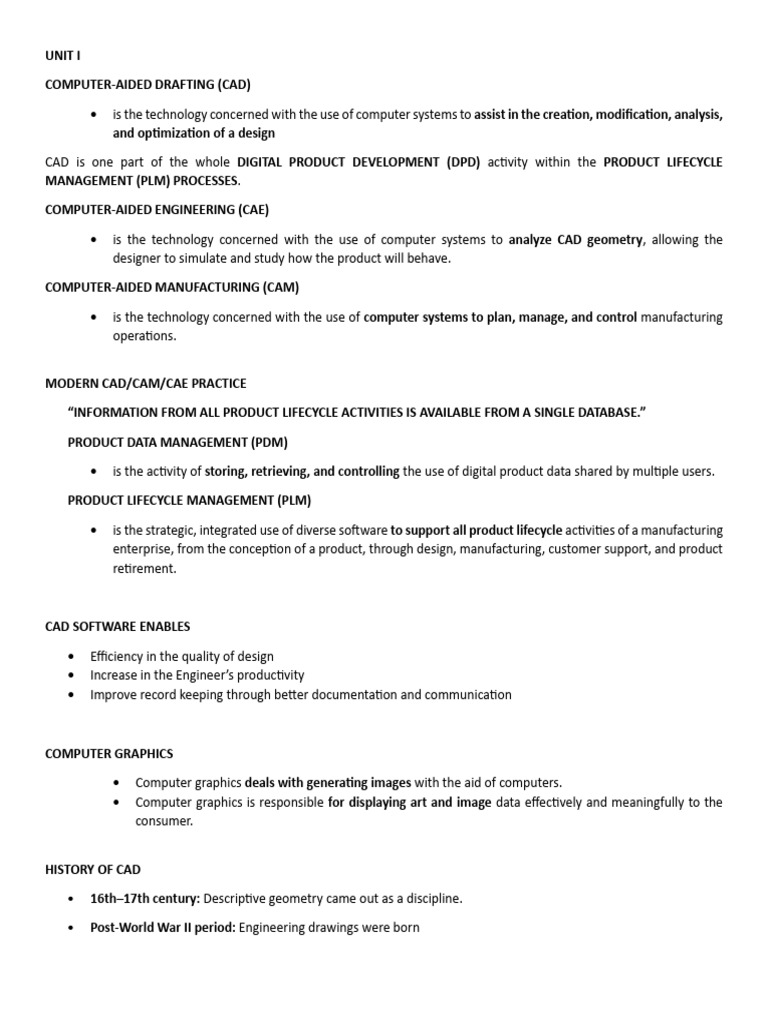 Overview of CAD, CAM, and CAE Systems | PDF | Computer Aided Design ...