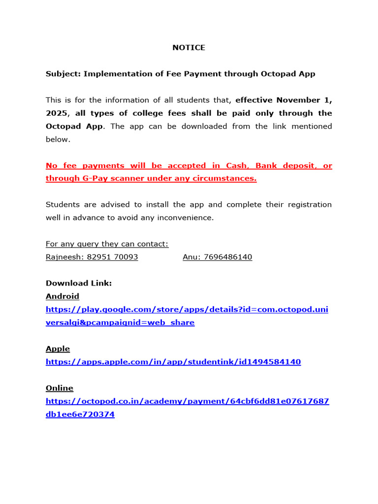 Notice Fee App | PDF