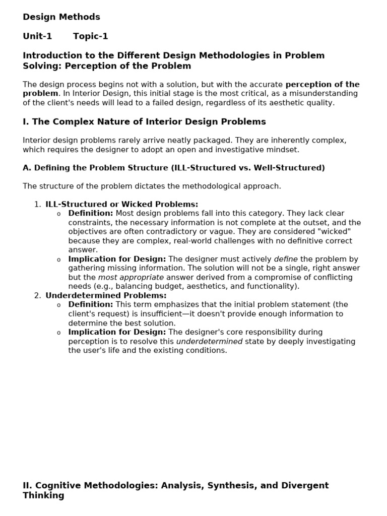 9 Oct - Intro To Different Design Methodologies-Perception of Problem ...