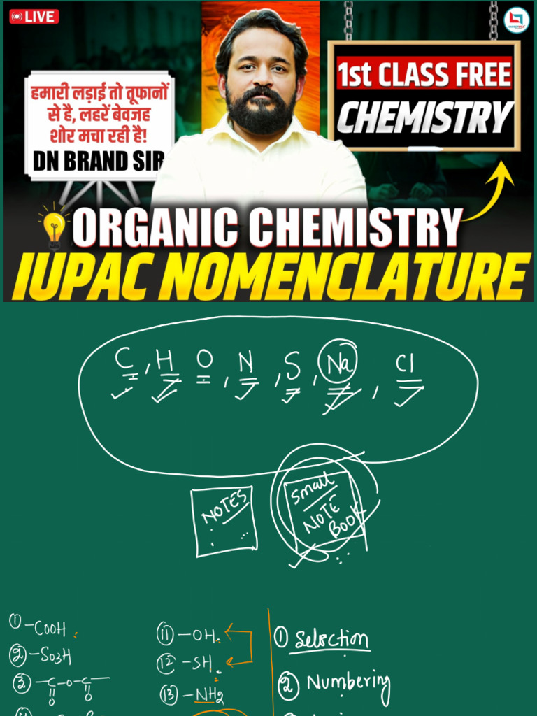 IUPAC Nomenclature L 01 Class Notes Hybridization, Sigma & Pi Bond | PDF
