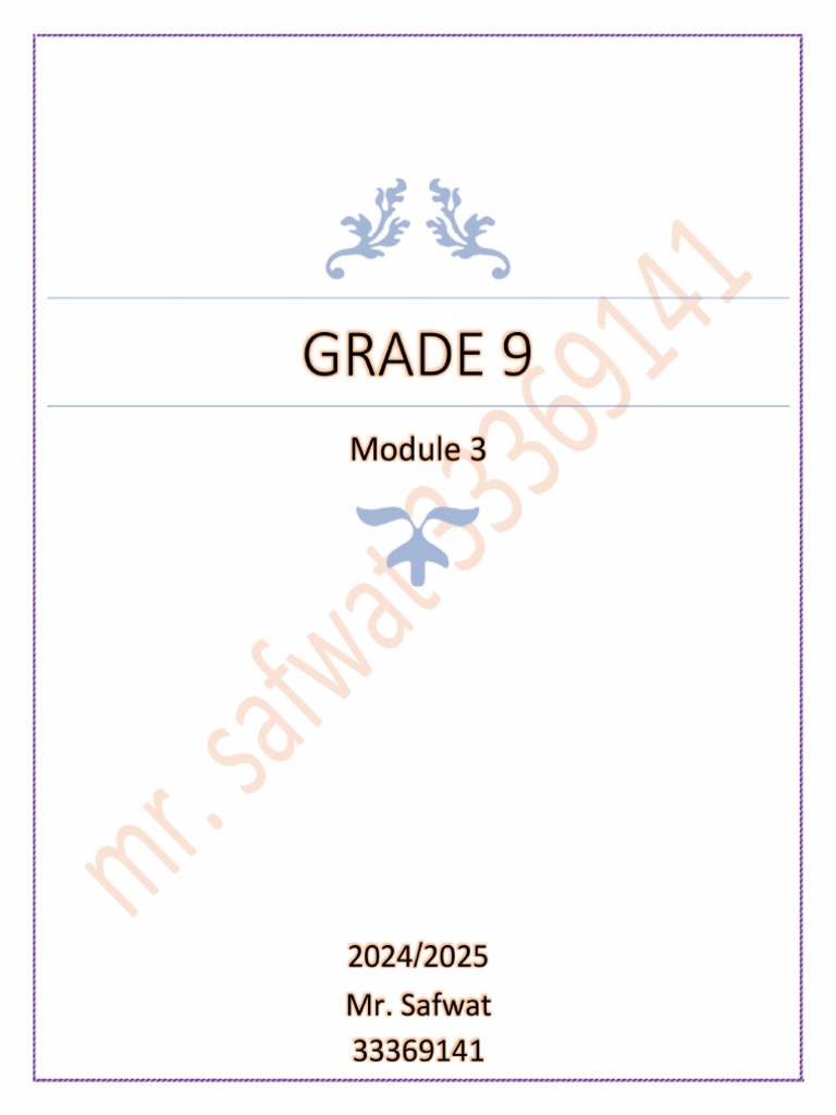 Grade 9 - M 3 | PDF