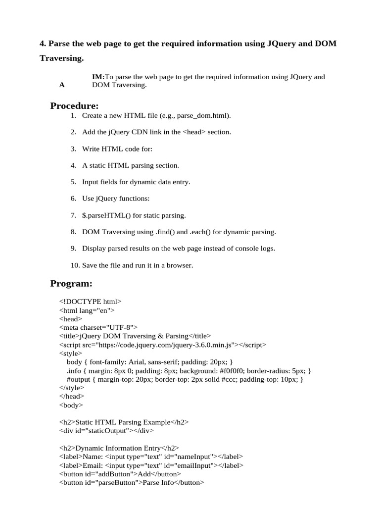lab 4 | PDF | J Query | Document Object Model