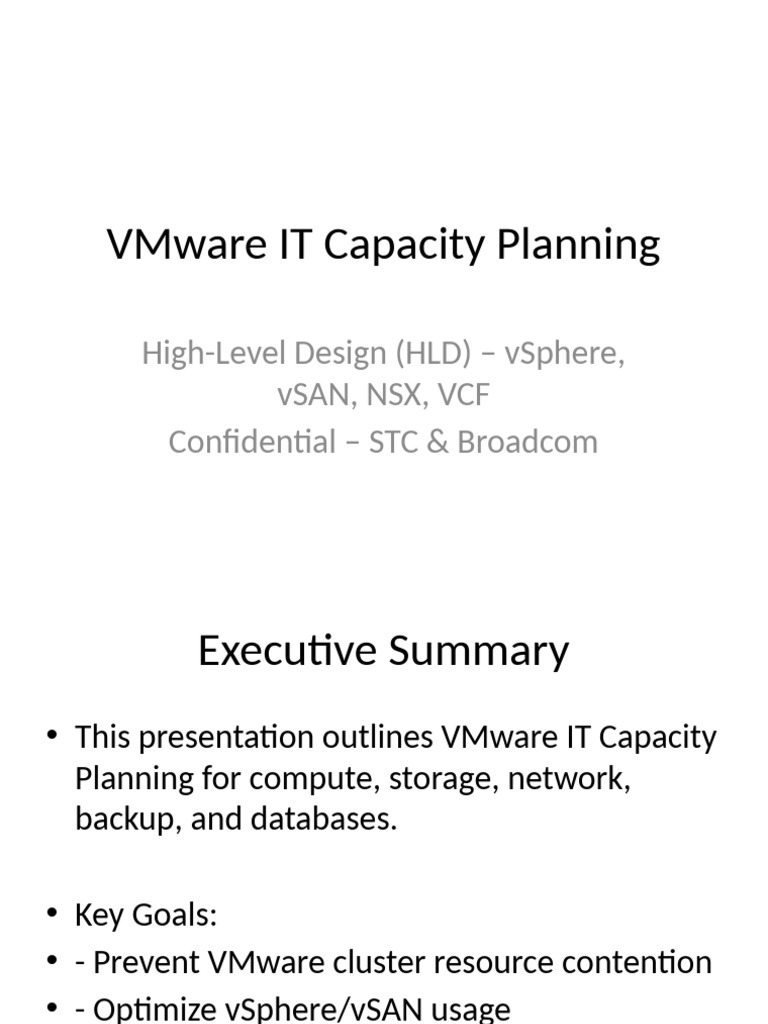 VMware IT Capacity Planning Guide | PDF | Scalability | Data