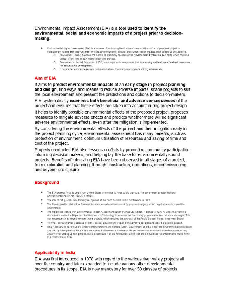 Understanding Environmental Impact Assessment | PDF | Environmental ...