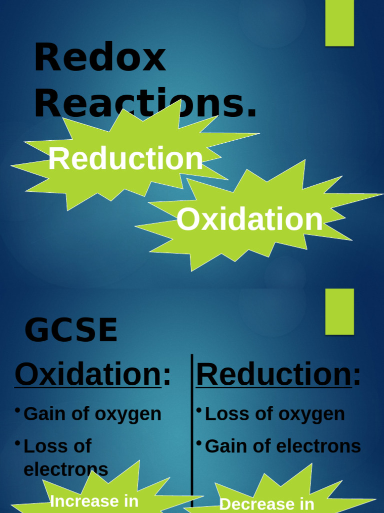 GCSE Redox Reactions Explained | PDF | Redox | Chemical Reactions