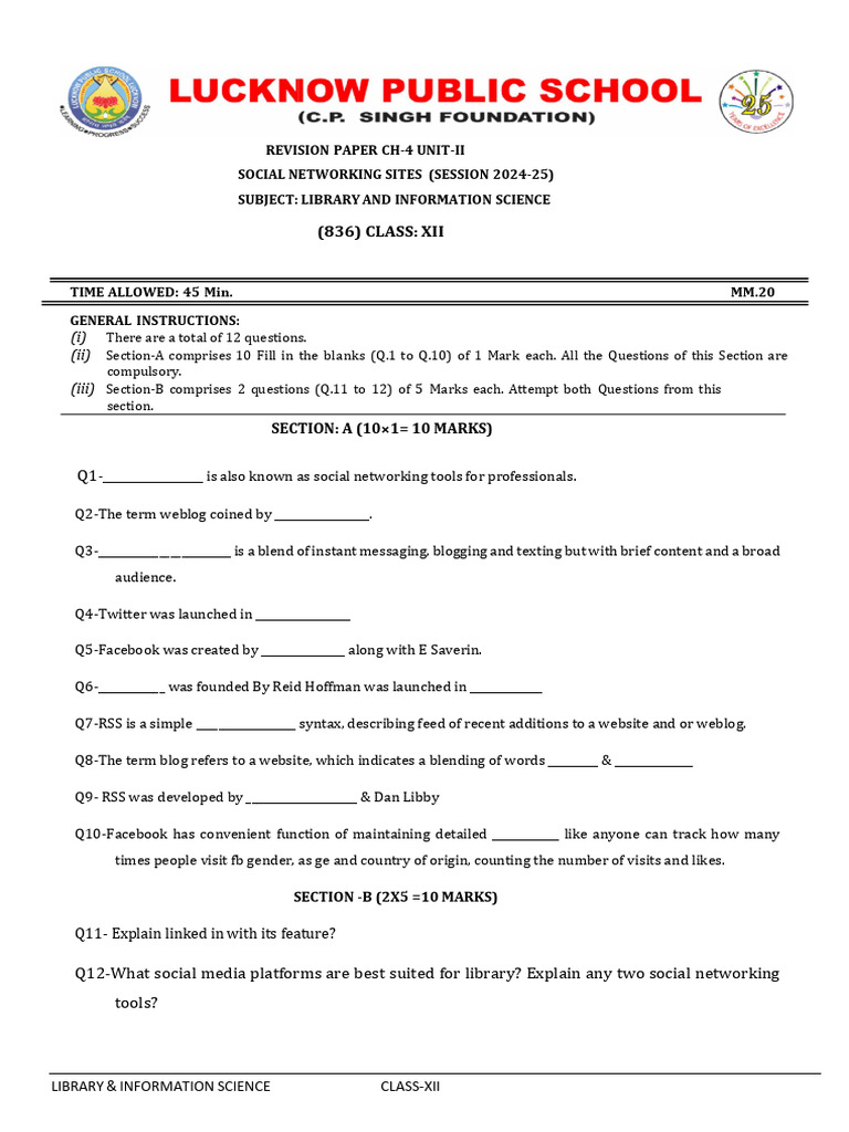 Library Science Revision Paper 2024-25 | PDF | Libraries | Amazon Kindle
