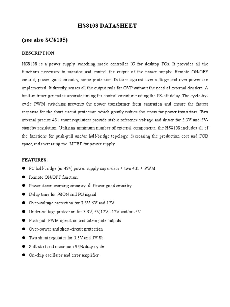 HS8108 | Power Supply | Electronic Circuits | Prueba gratuita de 30 ...