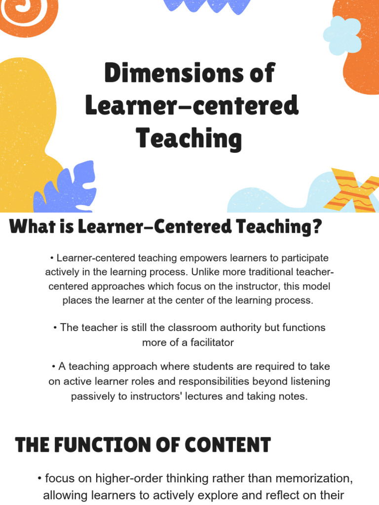 Key Aspects of Learner-Centered Teaching | PDF | Learning | Teachers