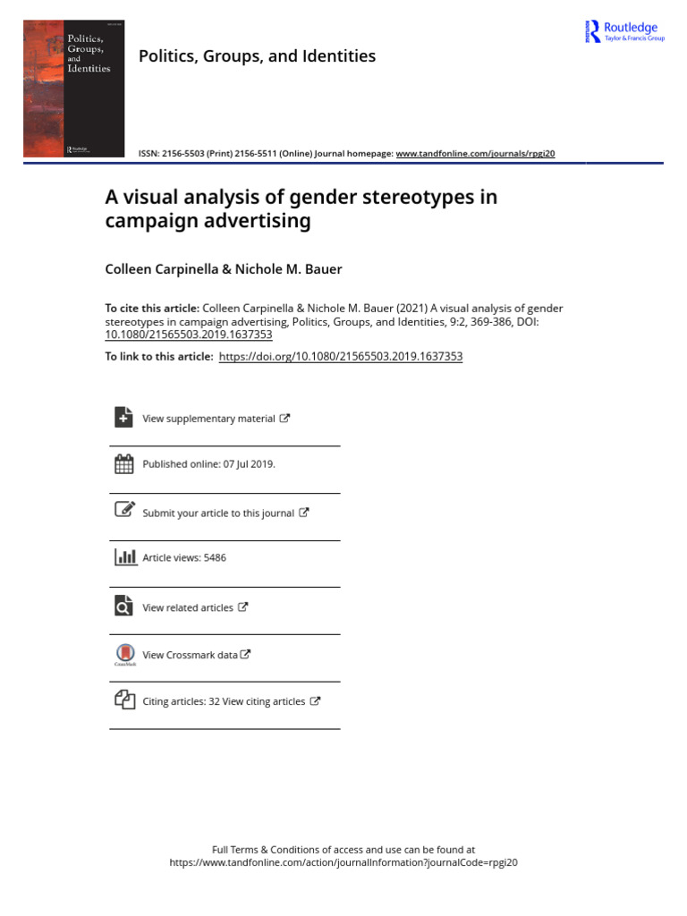 Gender Stereotypes in Campaign Ads | PDF | Stereotypes | Gender Role