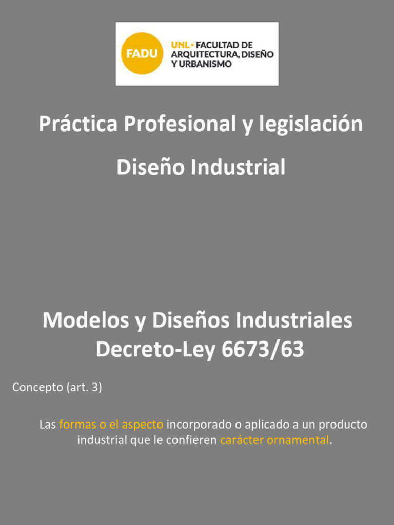 Ley 6673/63 y Diseño Industrial | PDF | Diseño
