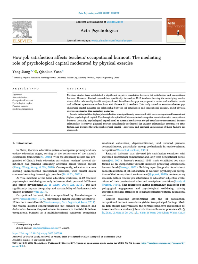 Job Satisfaction and Teacher Burnout | PDF | Job Satisfaction ...