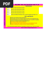 Income Tax Calculation Proforma 2024-25 | PDF | Taxation | Taxes