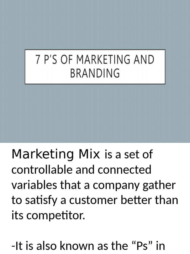 Understanding the 7 Ps of Marketing Mix | PDF