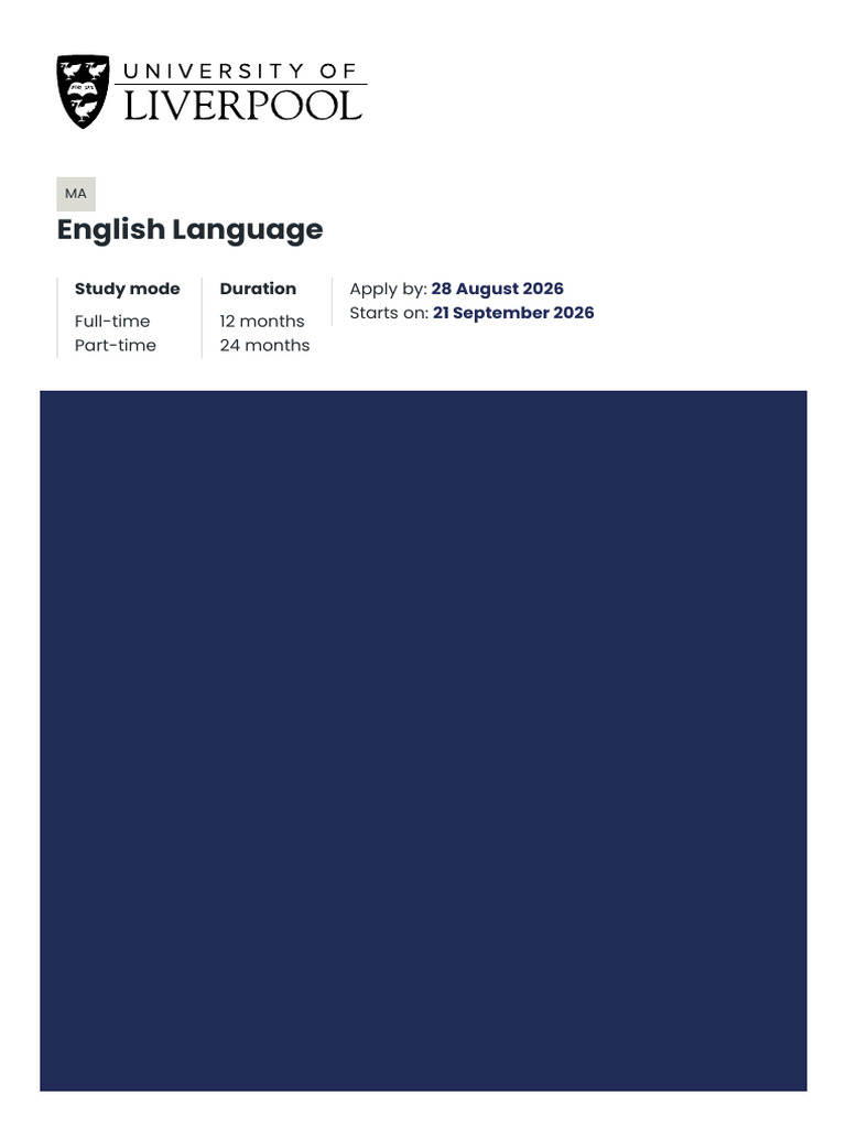 English Language Ma 2026 | PDF | Academic Degree | Postgraduate Education