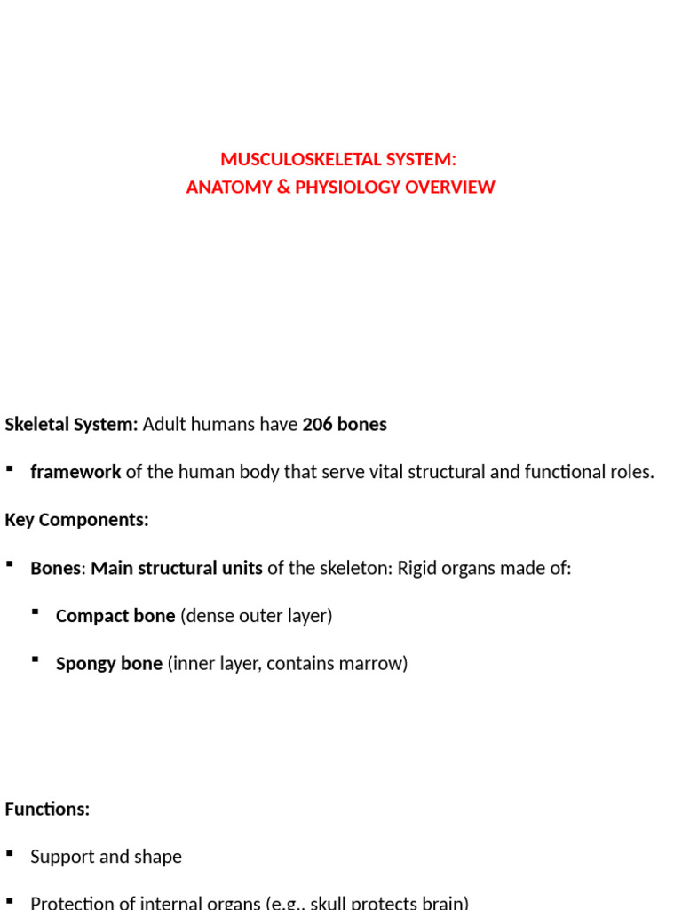 Review of Musculoskeletal System | PDF | Anatomical Terms Of Motion | Joint