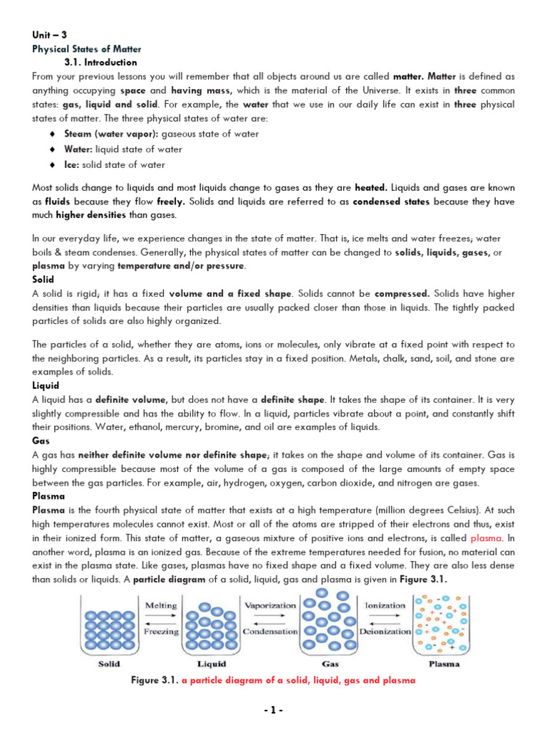 Physical States of Matter Explained | PDF | Gases | Liquids