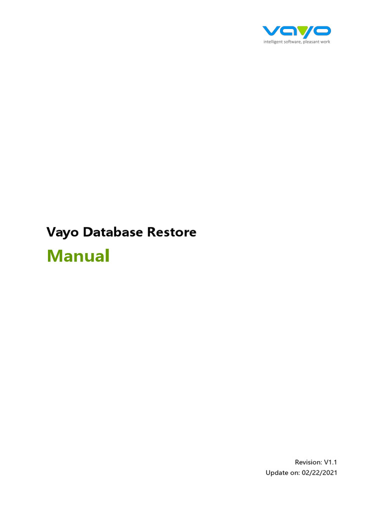 Vayo Database Restore Manual Guide | PDF | Microsoft Sql Server | Windows 7