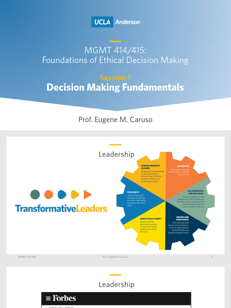 Session 1 (Decision Making Fundamentals) | PDF | Behavioral Economics ...