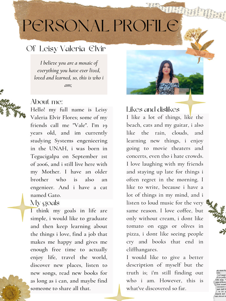 Personal Profile of Leisy Valeria Elvir | PDF