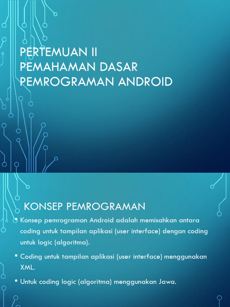 Pemrograman Dasar Android: Konsep & Komponen | PDF