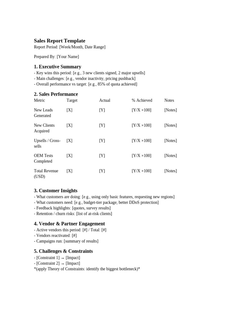 Sales Performance Report Template | PDF
