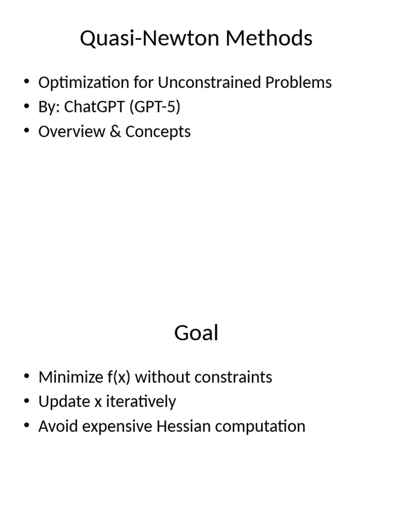 Quasi-Newton Optimization Methods | PDF