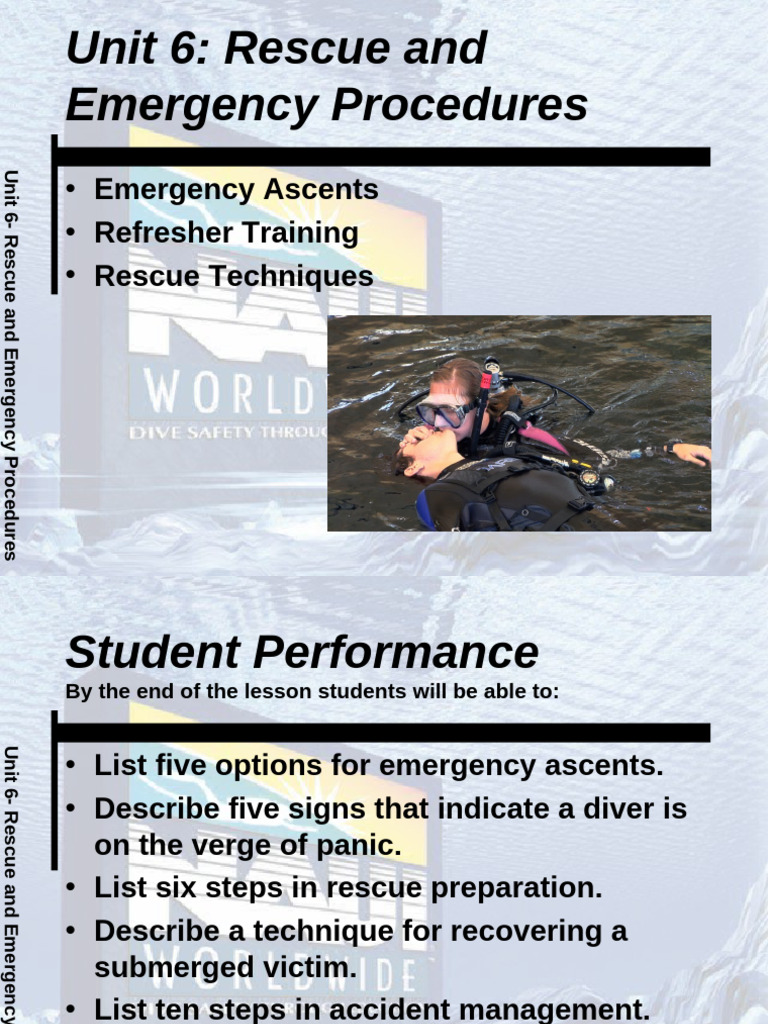 Emergency Procedures for Divers | PDF | Scuba Diving | Underwater Diving