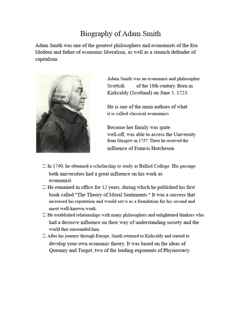 Adam Smith: Father of Economic Liberalism | PDF
