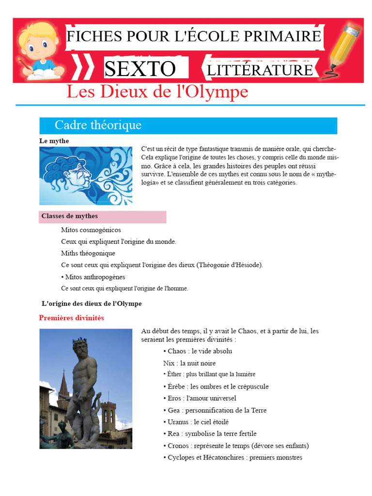 Origine des Dieux de l'Olympe | PDF | Divinités olympiennes | Zeus
