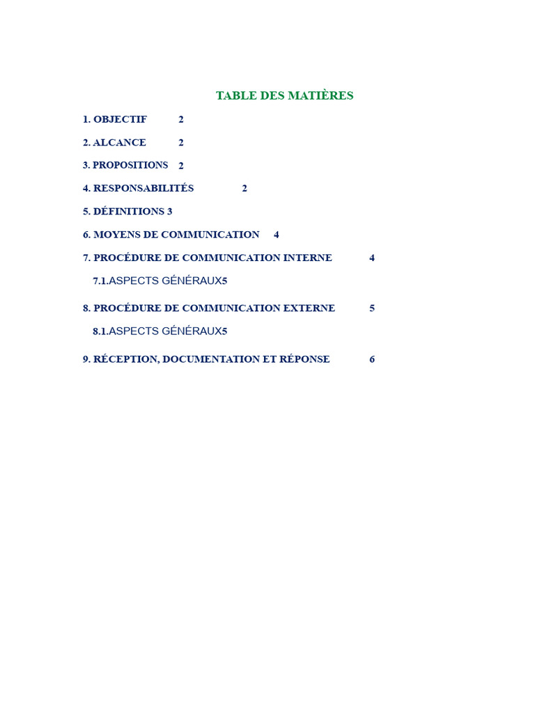 Procédures de Communication Interne et Externe | PDF | Informations ...