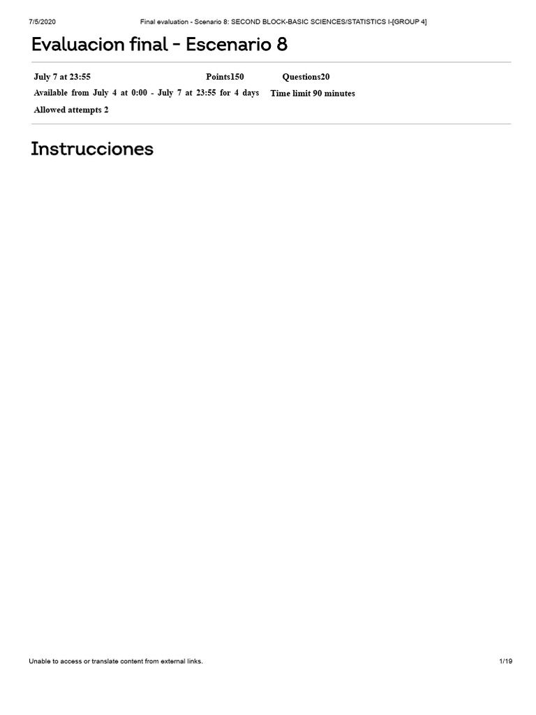Final Evaluation: Basic Sciences/Statistics | PDF | Standard Deviation ...