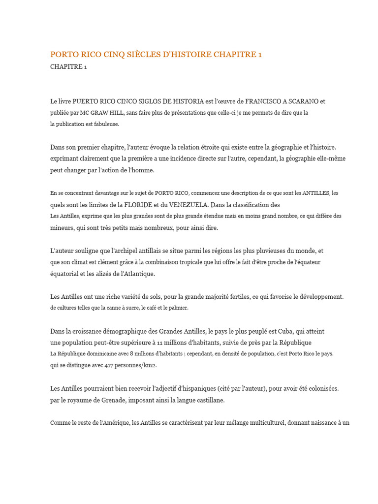 Histoire et géographie de Porto Rico | PDF | Antilles | Espagne