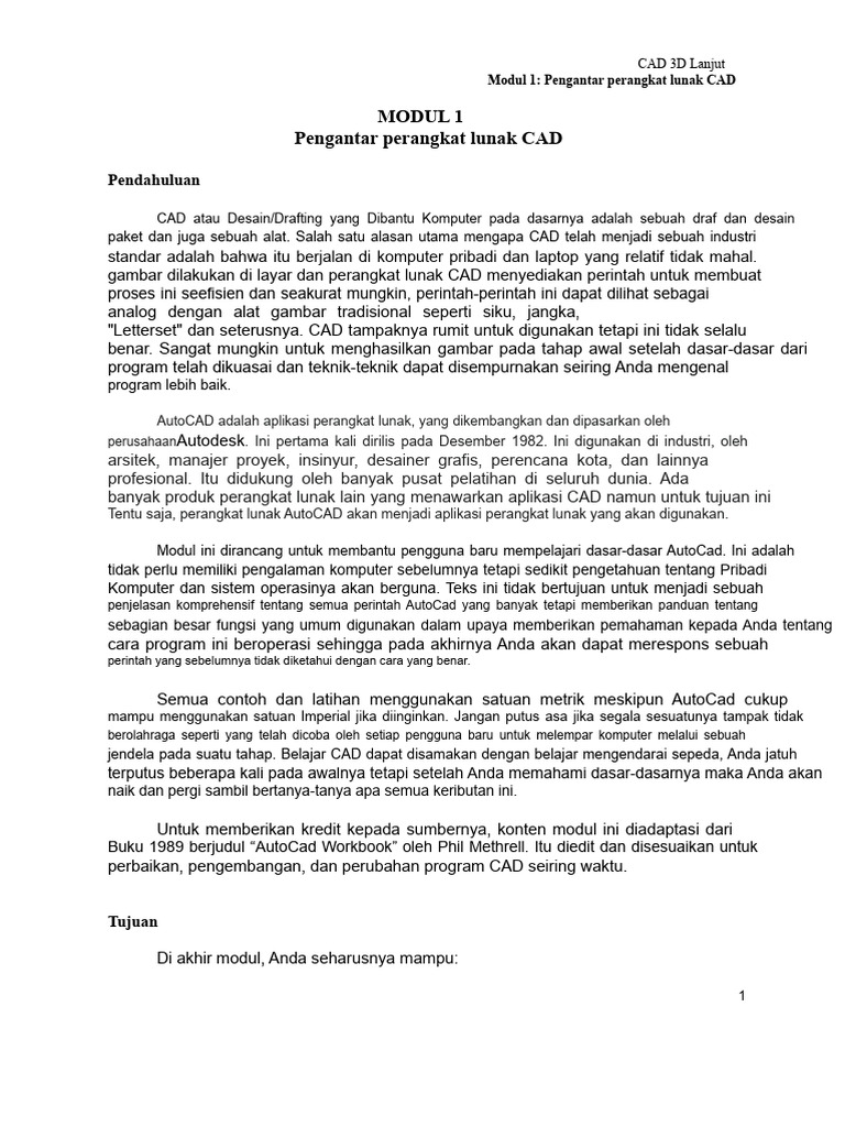 Panduan Dasar AutoCAD untuk Pemula | PDF
