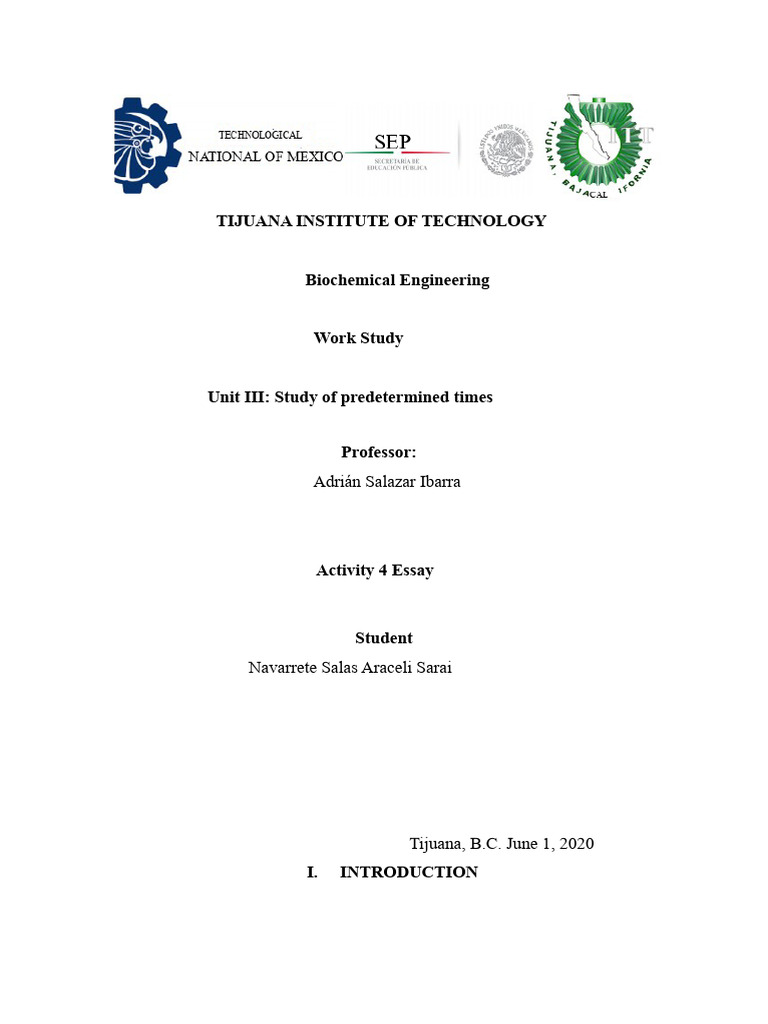 Predetermined Time Study Essay | PDF