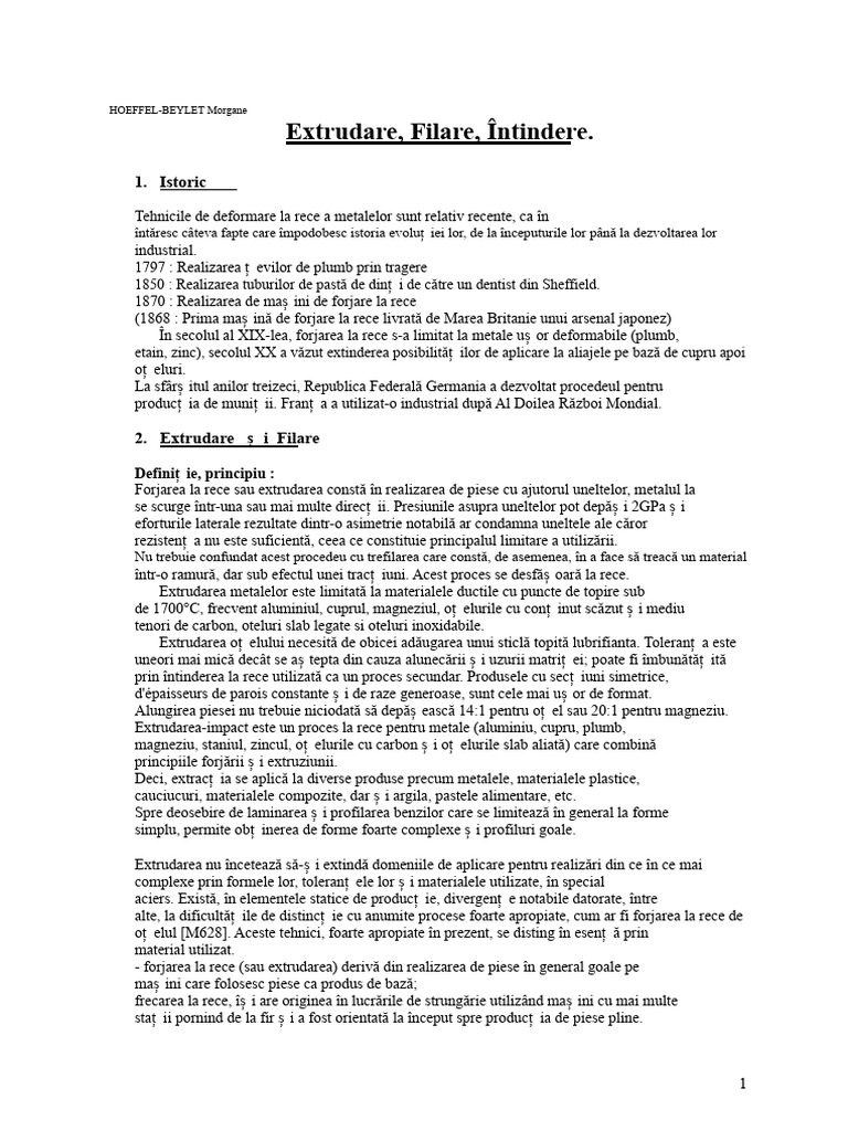 Extruzie Filare Întindere | PDF