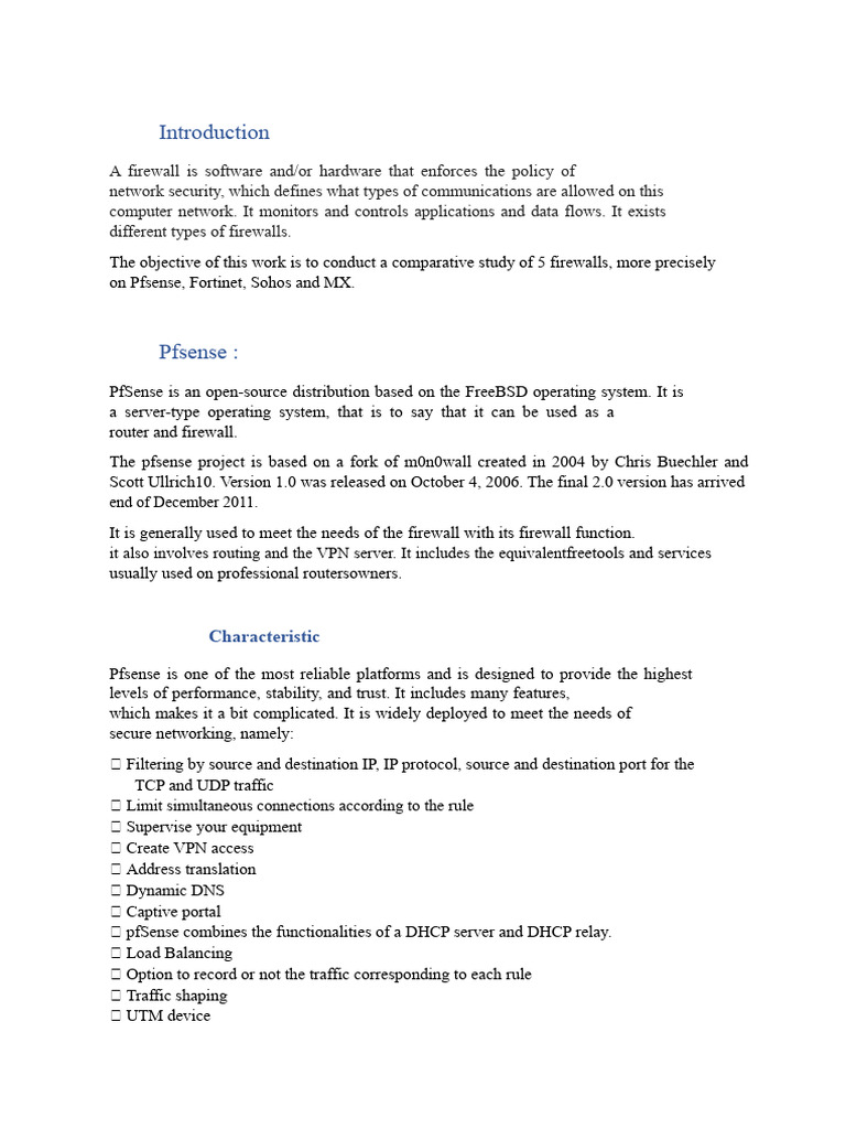 Comparative Study of 5 Firewalls | PDF | Firewall (Computing ...