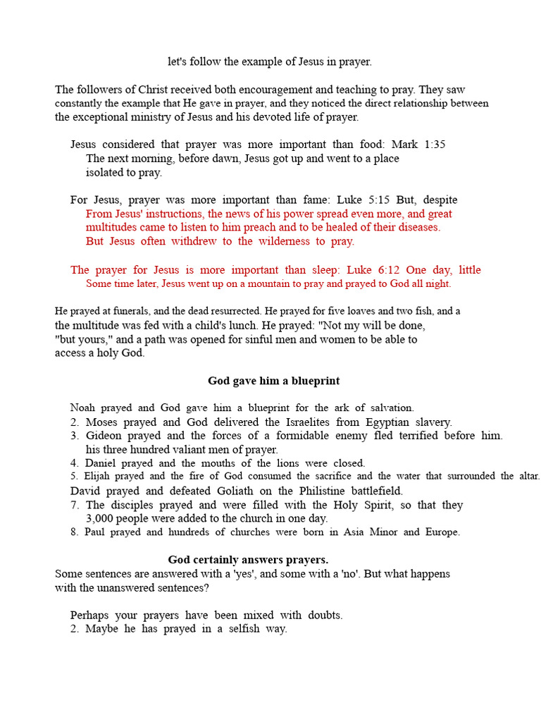 The Power of Prayer: Lessons from Jesus | PDF | Prayer | Jesus