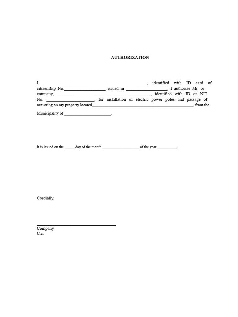 AUTHORIZATION for the installation of poles and connections eden alonso ...
