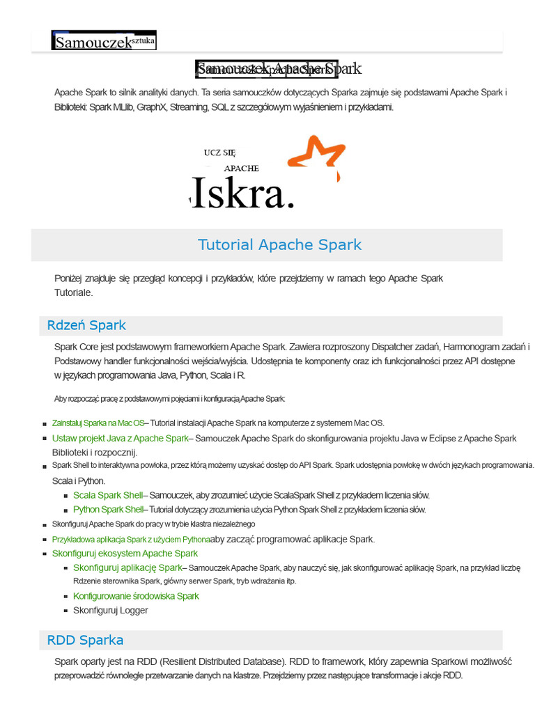 Tutorial Apache Spark | PDF