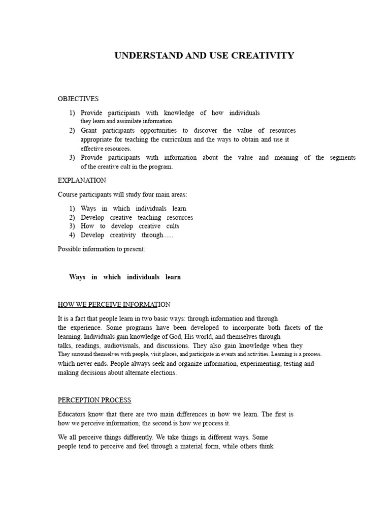 Enhancing Creativity in Learning | PDF | Learning | Teachers