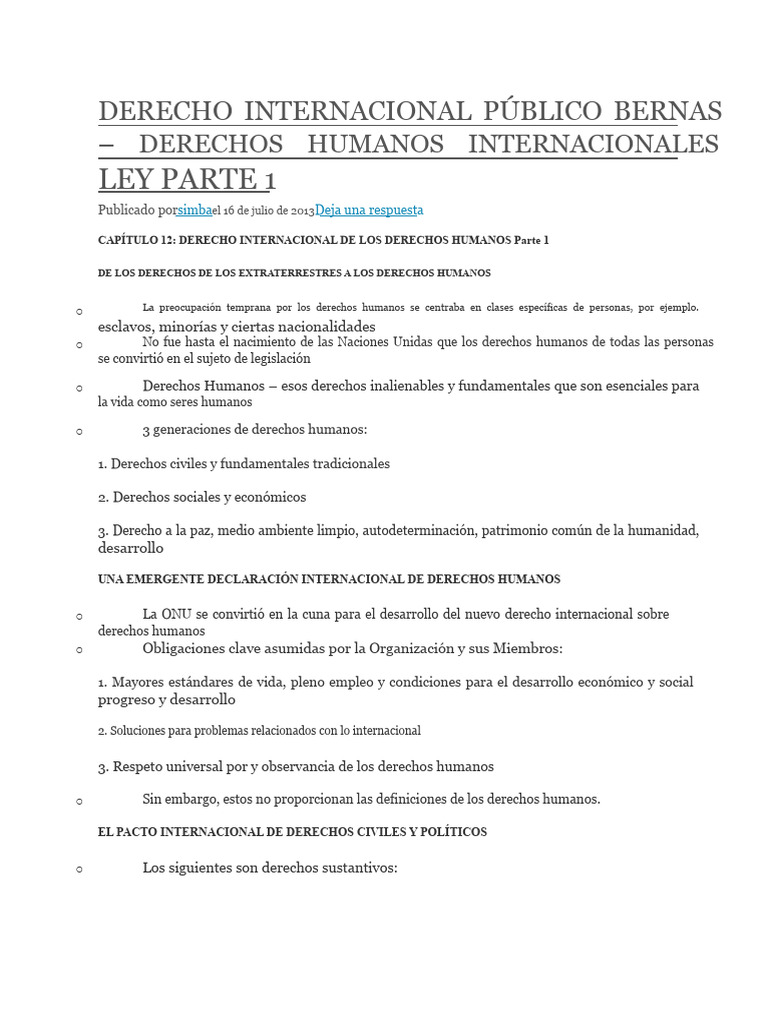 Derecho Internacional y Derechos Humanos | PDF | Derechos humanos ...