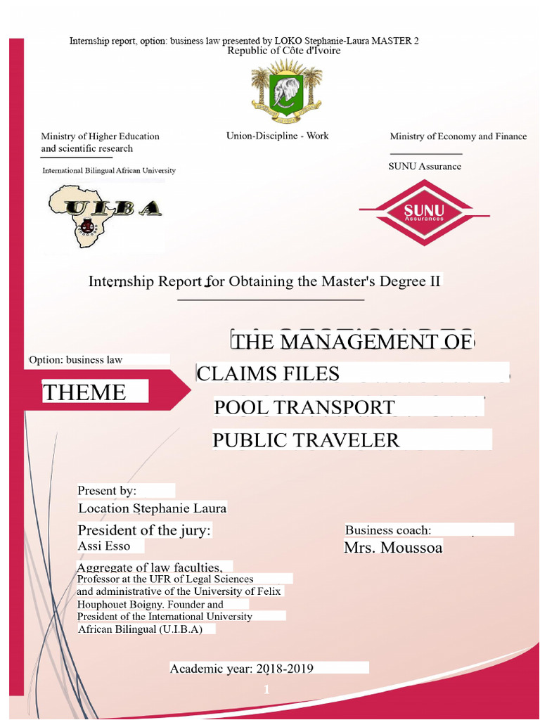 Writing My Internship Report 2019 | PDF | Insurance | Vehicle Insurance