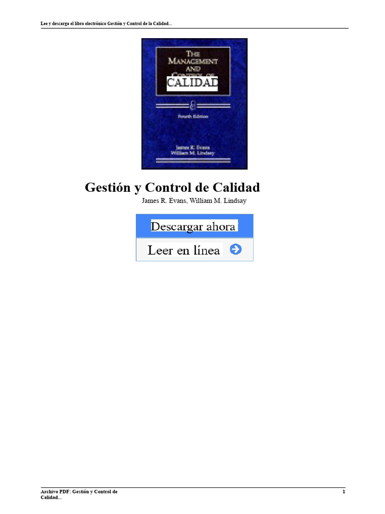 2617603-Gestión y Control de La Calidad | PDF