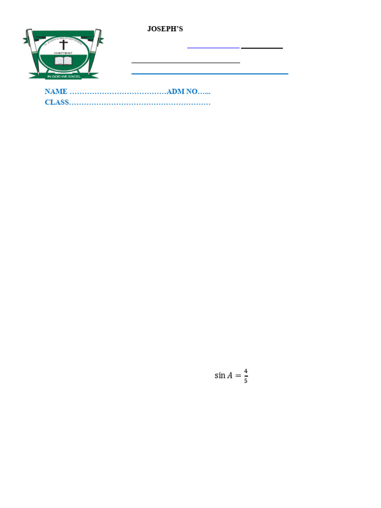 Form Two Math Exam: GCD, Ratios, Angles | PDF
